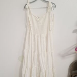 NWT Madewell Eyelet Lucie Tiered Cream Dress